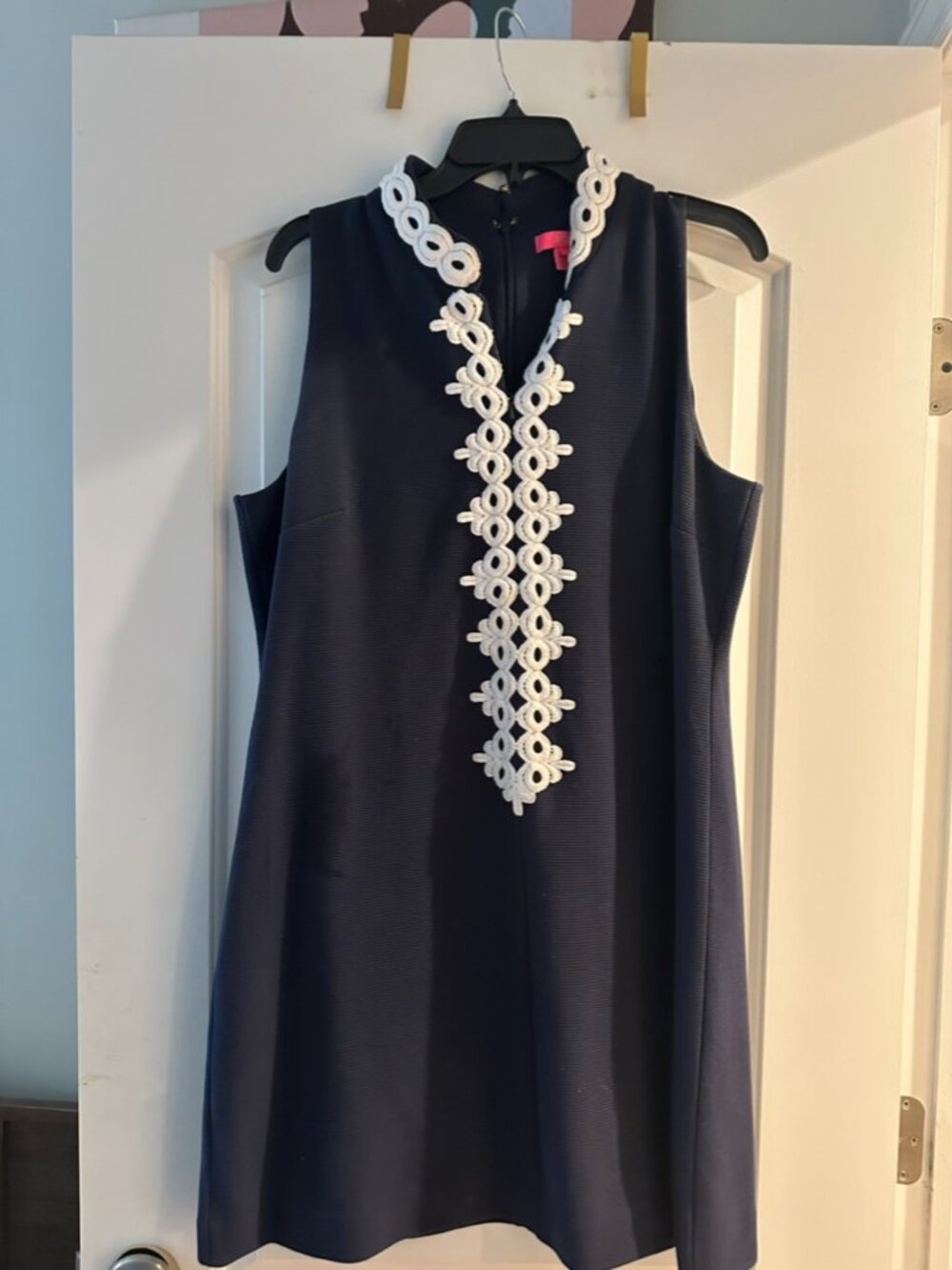Lilly Pulitzer Shift Dress- Navy with Embroidery